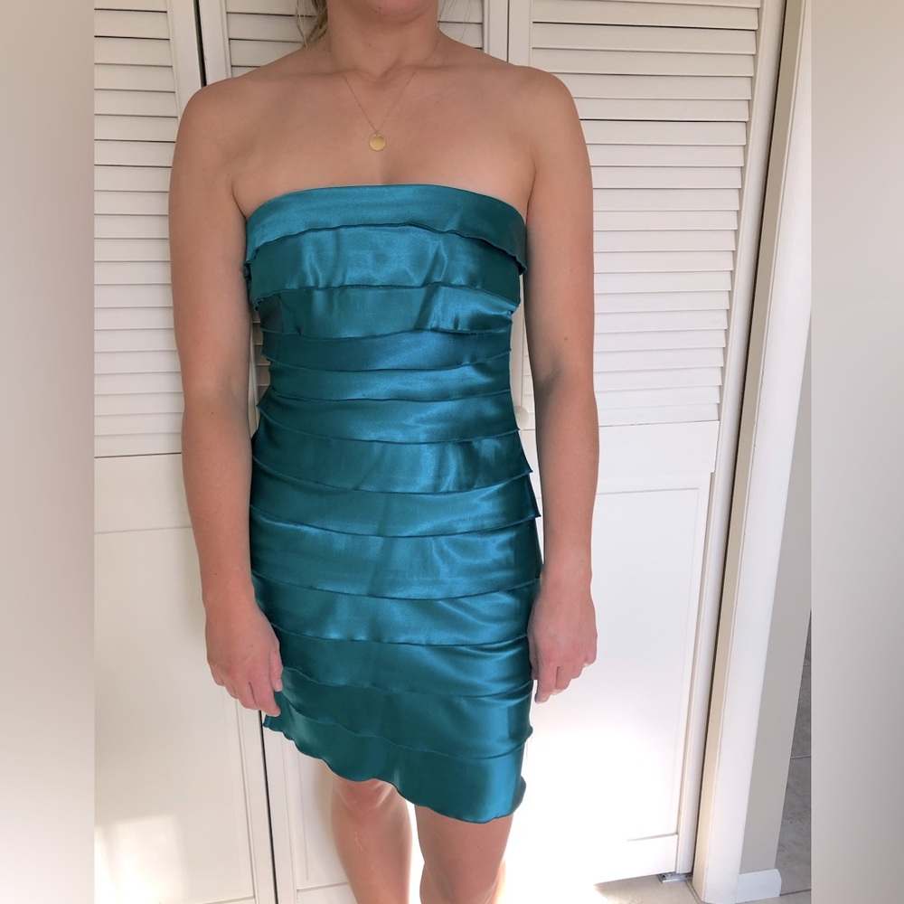 Teal/blue prom dress